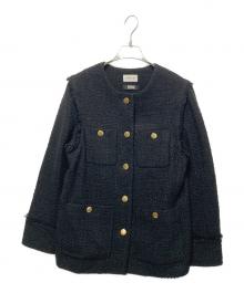 FRAY ID（フレイ アイディー）の古着「GIOLICA 2WAYツイードジレジャケット」｜ブラック