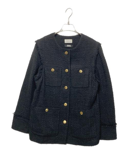 FRAY ID（フレイ アイディー）FRAY ID (フレイ アイディー) GIOLICA 2WAYツイードジレジャケット ブラック サイズ:1の古着・服飾アイテム
