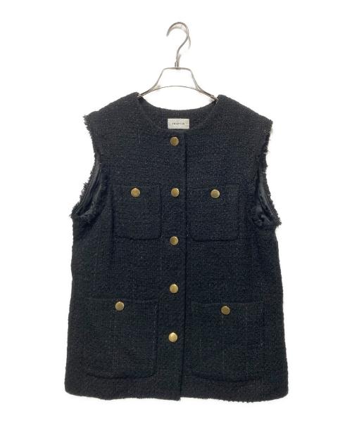 FRAY ID（フレイ アイディー）FRAY ID (フレイ アイディー) GIOLICA 2WAYツイードジレジャケット ブラック サイズ:1の古着・服飾アイテム