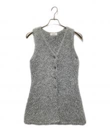 MIESROHE（ミースロエ）の古着「シャギーニットチュニックベスト」｜ライトグレー