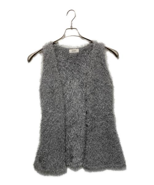 MIESROHE（ミースロエ）MIESROHE (ミースロエ) シャギーニットチュニックベスト ライトグレー サイズ:ONE SIZEの古着・服飾アイテム