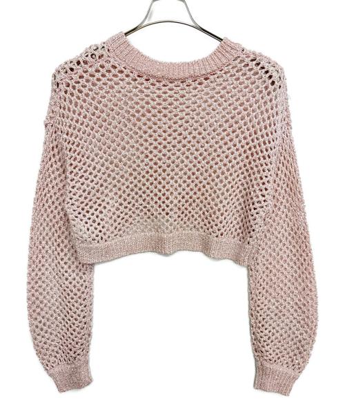 Snidel（スナイデル）Snidel (スナイデル) ラメメッシュニットプルオーバー ピンク サイズ:Freeの古着・服飾アイテム