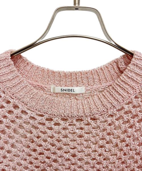 Snidel（スナイデル）Snidel (スナイデル) ラメメッシュニットプルオーバー ピンク サイズ:Freeの古着・服飾アイテム