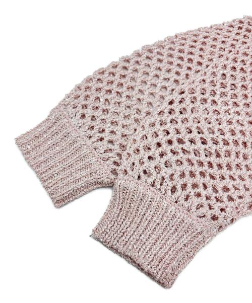Snidel（スナイデル）Snidel (スナイデル) ラメメッシュニットプルオーバー ピンク サイズ:Freeの古着・服飾アイテム