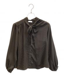 BALLSEY（ボールジィ）の古着「ミニドットプリント ボウタイブラウス」｜ブラック