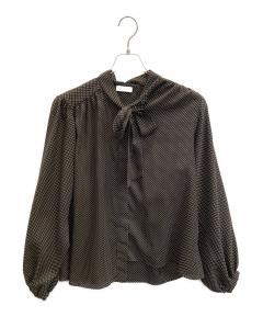 美品 23SS ANAYI アナイ サテンステッチフリル 長袖ブラウス サイズ38 ボルドー レディース 古着 中古 USED ANAYI（アナイ）の「サテンステッチフリル ブラウス（シャツ/ブラウス