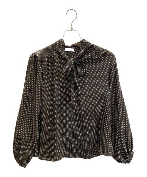 BALLSEY（ボールジィ）BALLSEY (ボールジィ) ミニドットプリント ボウタイブラウス ブラック サイズ:36の古着・服飾アイテム