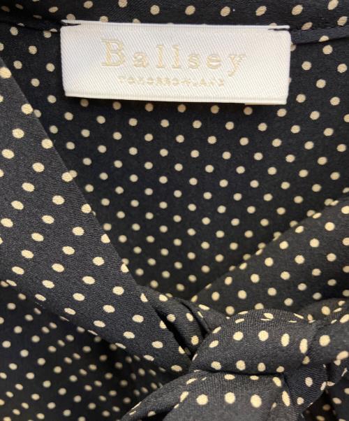 BALLSEY（ボールジィ）BALLSEY (ボールジィ) ミニドットプリント ボウタイブラウス ブラック サイズ:36の古着・服飾アイテム