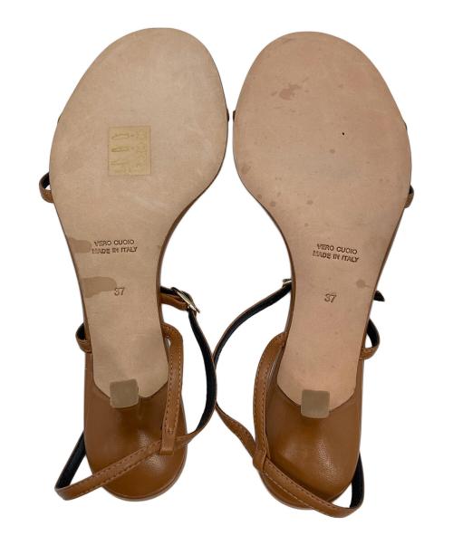 Brenta（ブレンタ）Brenta (ブレンタ) ストラップヒールサンダル ブラウン×ブラック サイズ:37の古着・服飾アイテム