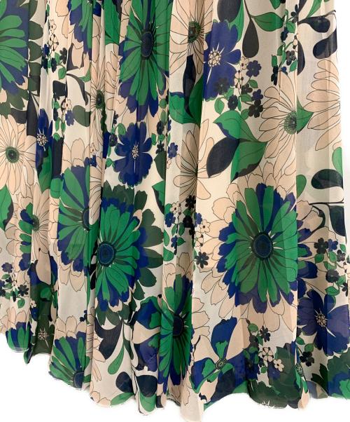 support surface（サポートサーフェス）support surface (サポートサーフェス) support surface　フラワープリントプリーツスカート ベージュの古着・服飾アイテム