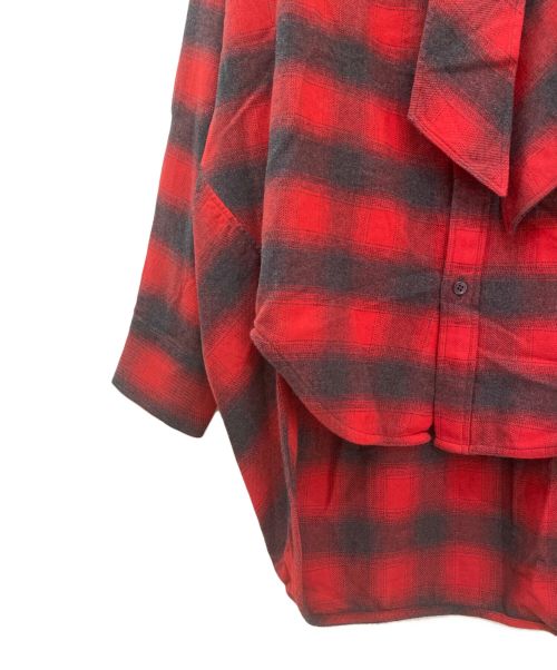BALENCIAGA（バレンシアガ）BALENCIAGA (バレンシアガ) TARTAN NEW SWING SHIRT レッド サイズ:34の古着・服飾アイテム