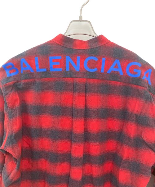 BALENCIAGA（バレンシアガ）BALENCIAGA (バレンシアガ) TARTAN NEW SWING SHIRT レッド サイズ:34の古着・服飾アイテム