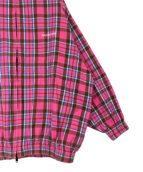 BALENCIAGA（バレンシアガ）BALENCIAGA (バレンシアガ) チェックフランネルジップジャケット ピンク サイズ:36の古着・服飾アイテム