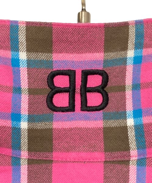 BALENCIAGA（バレンシアガ）BALENCIAGA (バレンシアガ) チェックフランネルジップジャケット ピンク サイズ:36の古着・服飾アイテム