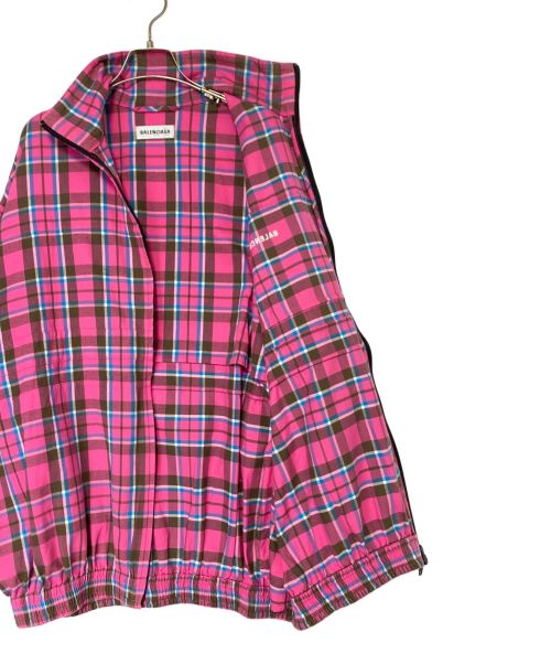 BALENCIAGA（バレンシアガ）BALENCIAGA (バレンシアガ) チェックフランネルジップジャケット ピンク サイズ:36の古着・服飾アイテム