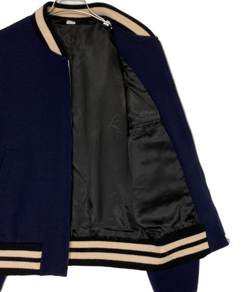 GUCCI（グッチ）GUCCI (グッチ) ジャージーウールボンバージャケット ネイビー サイズ:46の古着・服飾アイテム