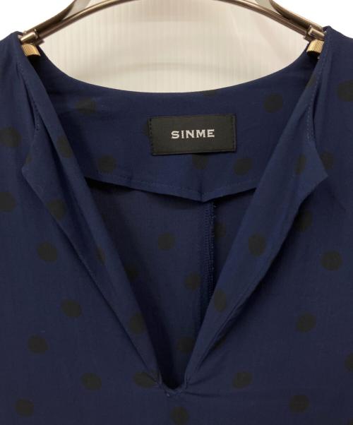 SINME（シンメ）SINME (シンメ) ドットワンピース ネイビー サイズ:Sの古着・服飾アイテム