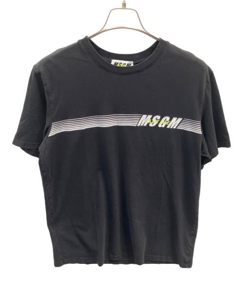 MSGM（エムエスジーエム）MSGM (エムエスジーエム) FELPA / SWEATERSHIT ロゴTシャツ ブラック サイズ:Мの古着・服飾アイテム