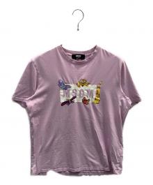 MSGM（エムエスジーエム）の古着「FUNNY TIGER BOXロゴTシャツ」｜ピンク