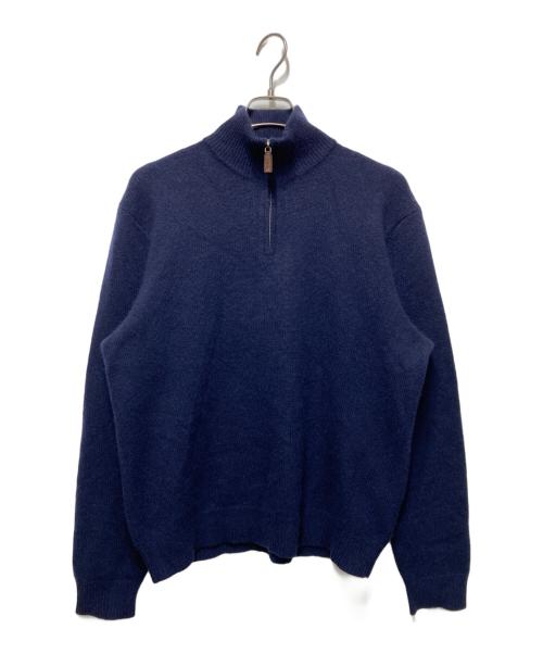 POLO RALPH LAUREN（ポロ・ラルフローレン）POLO RALPH LAUREN (ポロ・ラルフローレン) カシミヤハーフジップニット ネイビー サイズ:XLの古着・服飾アイテム