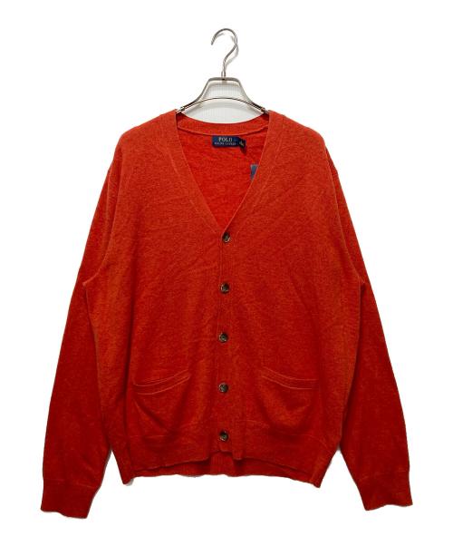 POLO RALPH LAUREN（ポロ・ラルフローレン）POLO RALPH LAUREN (ポロ・ラルフローレン) エルボーパッチカーディガン レッド サイズ:XLの古着・服飾アイテム