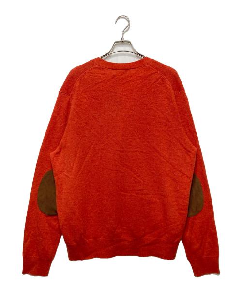 POLO RALPH LAUREN（ポロ・ラルフローレン）POLO RALPH LAUREN (ポロ・ラルフローレン) エルボーパッチカーディガン レッド サイズ:XLの古着・服飾アイテム