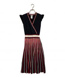 Sov.（ソブ）の古着「カシュクールニットワンピース」｜ネイビー