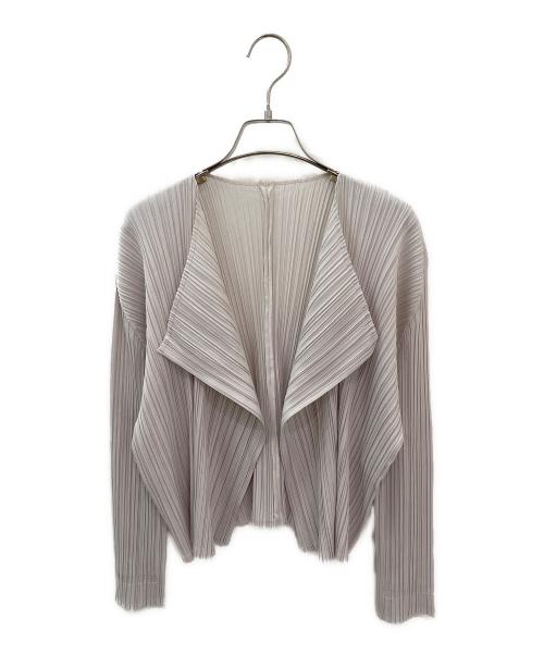 PLEATS PLEASE（プリーツプリーズ）PLEATS PLEASE (プリーツプリーズ) プリーツカーディガン ホワイト系 サイズ:3の古着・服飾アイテム
