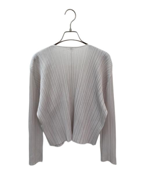PLEATS PLEASE（プリーツプリーズ）PLEATS PLEASE (プリーツプリーズ) プリーツカーディガン ホワイト系 サイズ:3の古着・服飾アイテム
