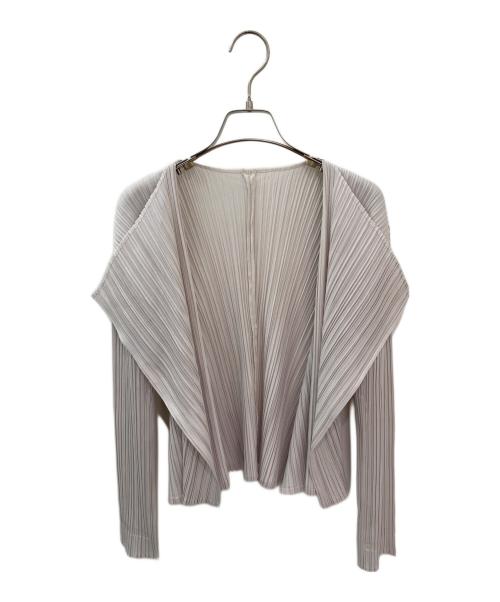 PLEATS PLEASE（プリーツプリーズ）PLEATS PLEASE (プリーツプリーズ) プリーツカーディガン ホワイト系 サイズ:3の古着・服飾アイテム