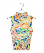 PLEATS PLEASEプリーツプリーズ）の古着「N/Sプリントプリーツカットソー」｜ホワイト