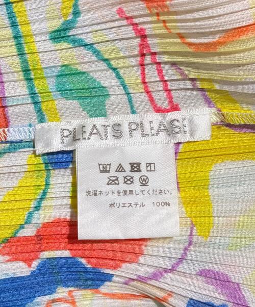 PLEATS PLEASE（プリーツプリーズ）PLEATS PLEASE (プリーツプリーズ) N/Sプリントプリーツカットソー ホワイト サイズ:3の古着・服飾アイテム