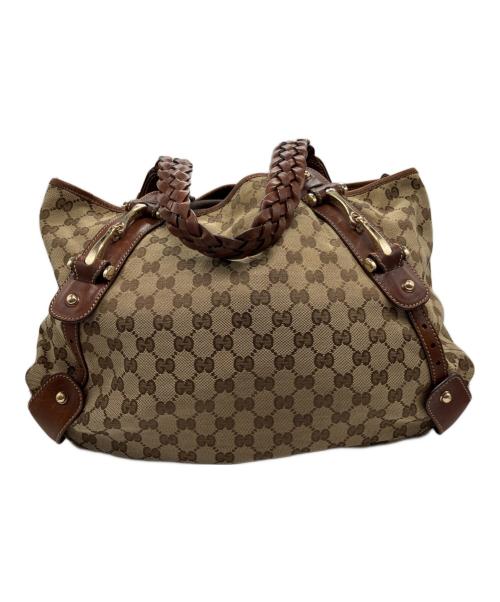 GUCCI（グッチ）GUCCI (グッチ) GGキャンバス ホースビット トートバッグ ベージュの古着・服飾アイテム