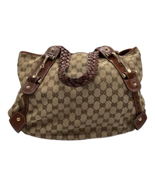 GUCCI（グッチ）GUCCI (グッチ) GGキャンバス ホースビット トートバッグ ベージュの古着・服飾アイテム