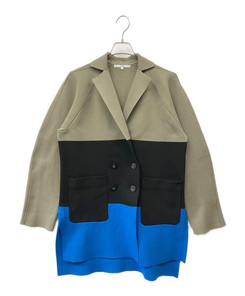 UN3D.（アンスリード）UN3D. (アンスリード) SQUARE SHOUKDER KT JK カーキ×ブルー サイズ:38の古着・服飾アイテム