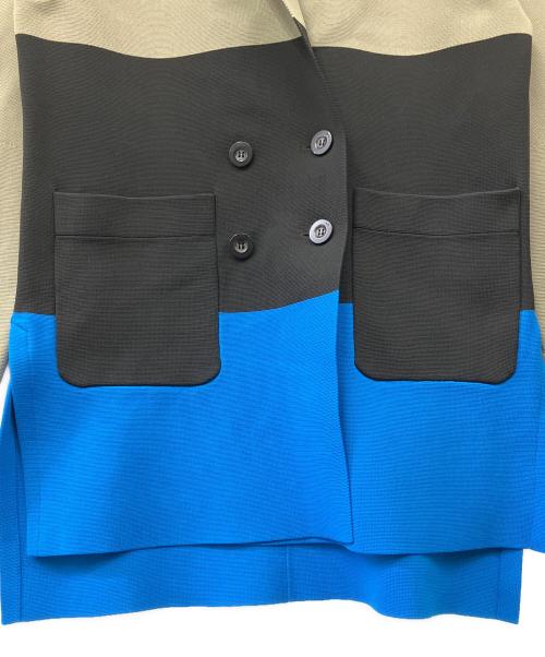 UN3D.（アンスリード）UN3D. (アンスリード) SQUARE SHOUKDER KT JK カーキ×ブルー サイズ:38の古着・服飾アイテム