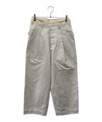 HAVERSACKハバーサック）の古着「コットンリネンヘリンボーンベイカーパンツ」｜グレー