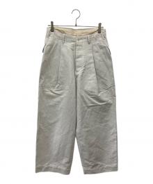 HAVERSACK（ハバーサック）の古着「コットンリネンヘリンボーンベイカーパンツ」｜グレー