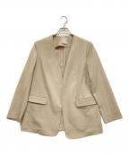 UNFILOアンフィーロ）の古着「TENNEN TOUCH ノーカラージャケット」｜ベージュ