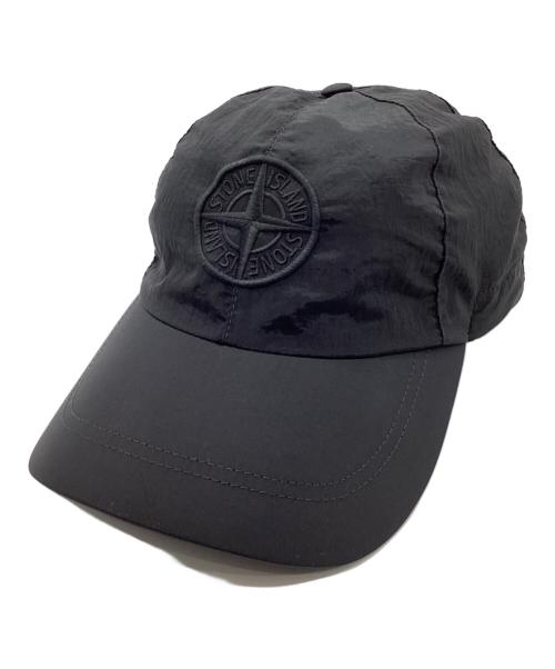STONE ISLAND（ストーンアイランド）STONE ISLAND (ストーンアイランド) ナイロンメタルロゴ6パネルキャップ ブラック サイズ:Lの古着・服飾アイテム
