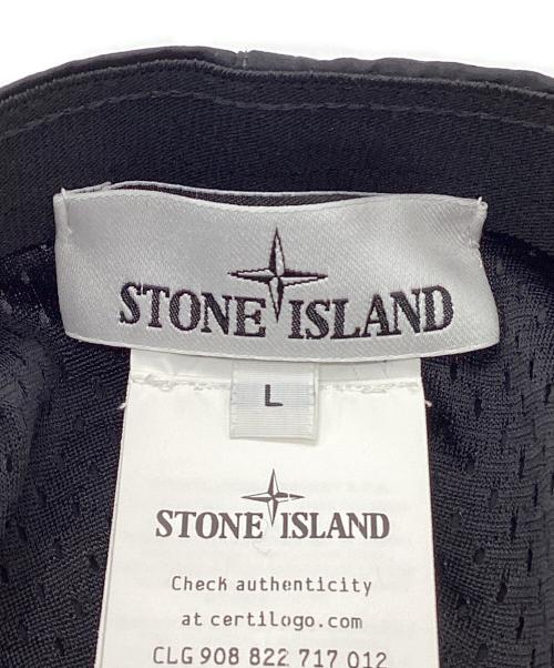 STONE ISLAND（ストーンアイランド）STONE ISLAND (ストーンアイランド) ナイロンメタルロゴ6パネルキャップ ブラック サイズ:Lの古着・服飾アイテム