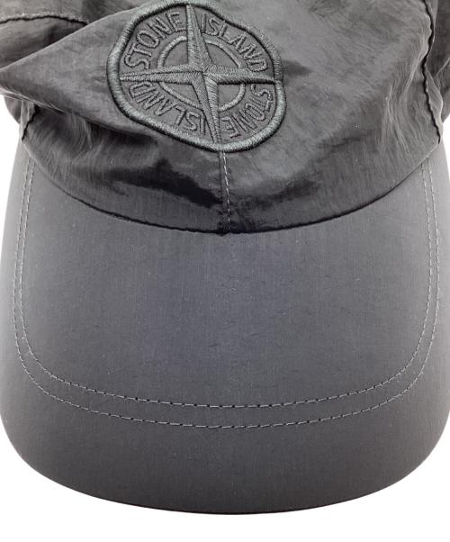 STONE ISLAND（ストーンアイランド）STONE ISLAND (ストーンアイランド) ナイロンメタルロゴ6パネルキャップ ブラック サイズ:Lの古着・服飾アイテム