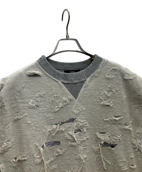 DIESEL（ディーゼル）DIESEL (ディーゼル) ダメージ加工N/Sスウェットワンピース グレー サイズ:Ｓの古着・服飾アイテム