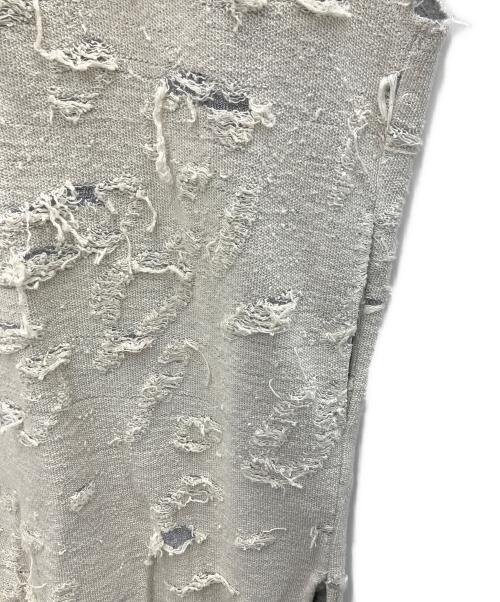 DIESEL（ディーゼル）DIESEL (ディーゼル) ダメージ加工N/Sスウェットワンピース グレー サイズ:Ｓの古着・服飾アイテム