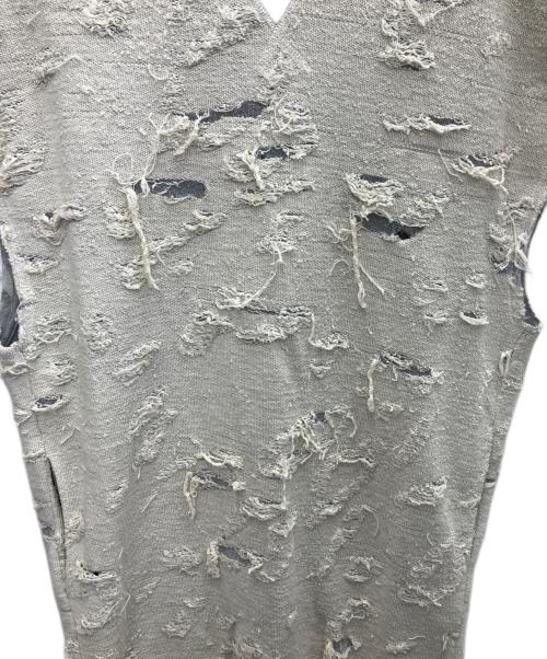 DIESEL（ディーゼル）DIESEL (ディーゼル) ダメージ加工N/Sスウェットワンピース グレー サイズ:Ｓの古着・服飾アイテム