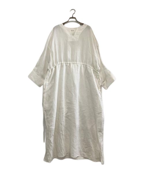 Cacco（カッコ）Cacco (カッコ) リネンドレス　ほぼ日 アイボリー サイズ:Tの古着・服飾アイテム