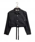 WITH OR WITHOUTウィズオアウィザウト）の古着「Cropped Silk Shirt」｜ブラック