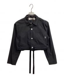 WITH OR WITHOUT（ウィズオアウィザウト）の古着「Cropped Silk Shirt」｜ブラック
