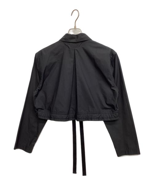 WITH OR WITHOUT（ウィズオアウィザウト）WITH OR WITHOUT (ウィズオアウィザウト) Cropped Silk Shirt ブラック サイズ:1 未使用品の古着・服飾アイテム