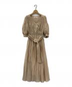 HER LIP TOハーリップトゥ）の古着「Airy Volume Sleeve Dress」｜ピンクベージュ